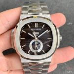 V9 Factory Replica Patek Philippe Nautilus Moon 5726 Black Dial Watch